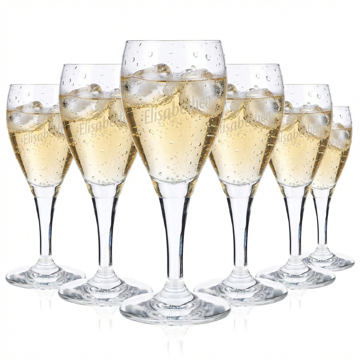 6 bicchieri da acqua Elisabethen Quelle Wasser Glas 0,16 l con calice Rastal