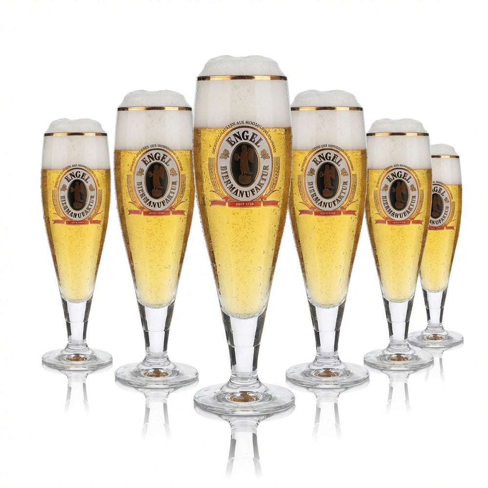 6 bicchieri da birra Engel 0,2 l Set esclusivo di bicchieri da birra con bordo dorato Birrificio Gastro