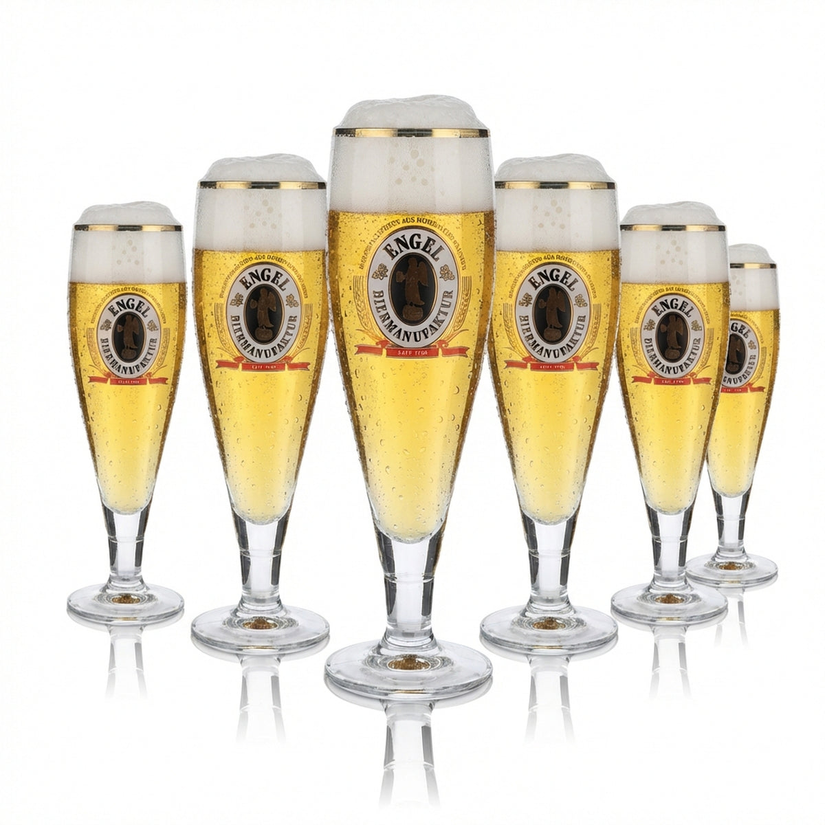 6 bicchieri Engel da 0,4 l Set esclusivo di bicchieri da birra Tulip con bordo dorato Brauerei