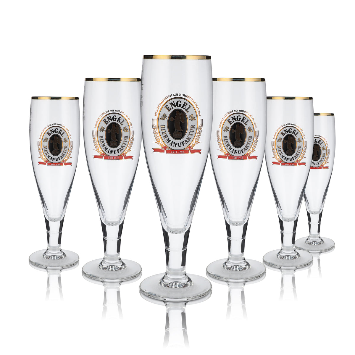 6 bicchieri Engel da 0,4 l Set esclusivo di bicchieri da birra Tulip con bordo dorato Brauerei – Vista 5