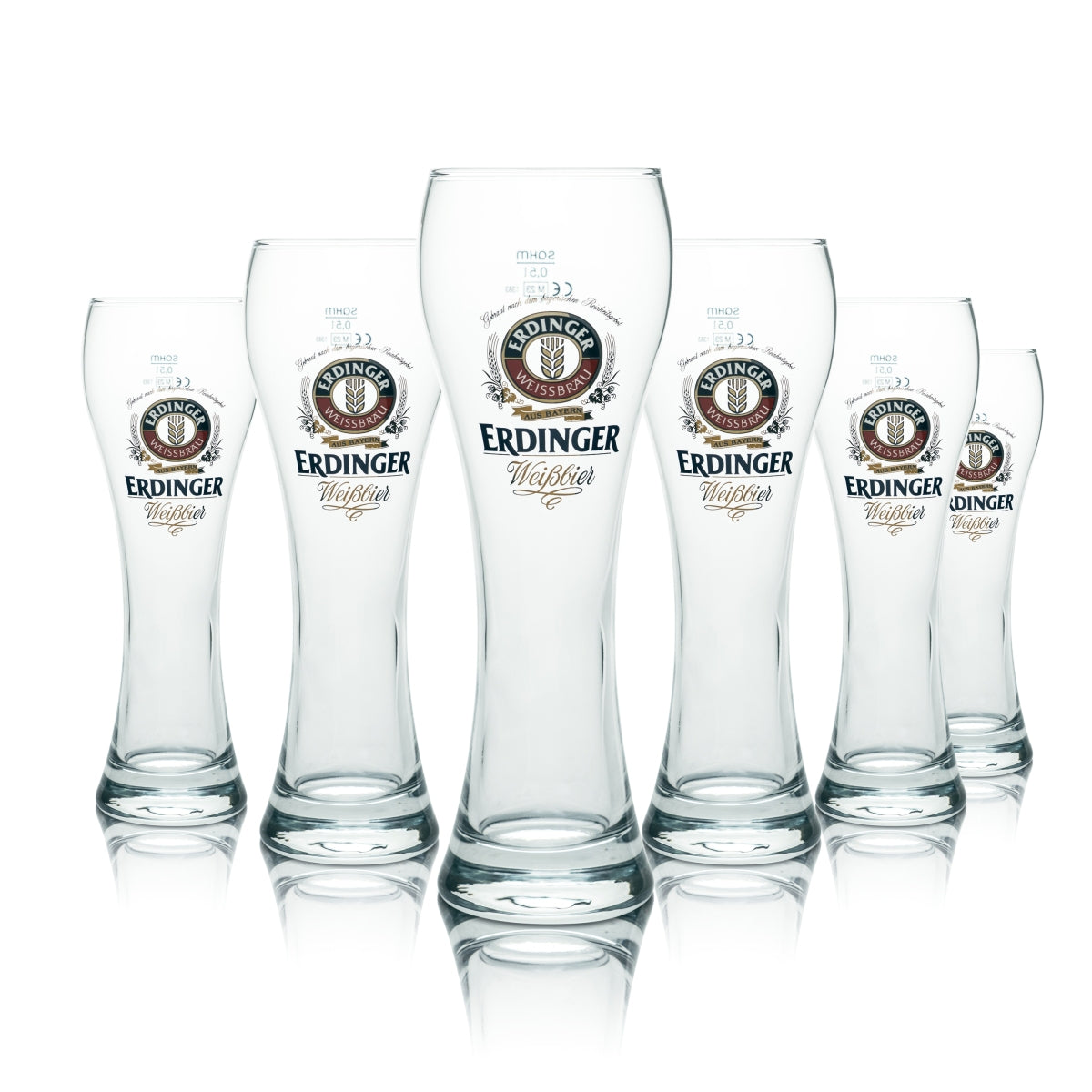 6 bicchieri da birra Erdinger da 0,5 l – Set esclusivo di bicchieri da birra bianca con linea di livello – Vista 3
