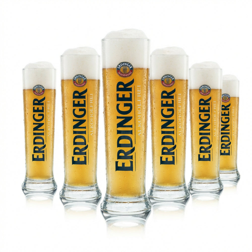 6 bicchieri Erdinger da 0,3 l Hefeweizen Weißbier Pokal analcolica Gastro calibrata birra