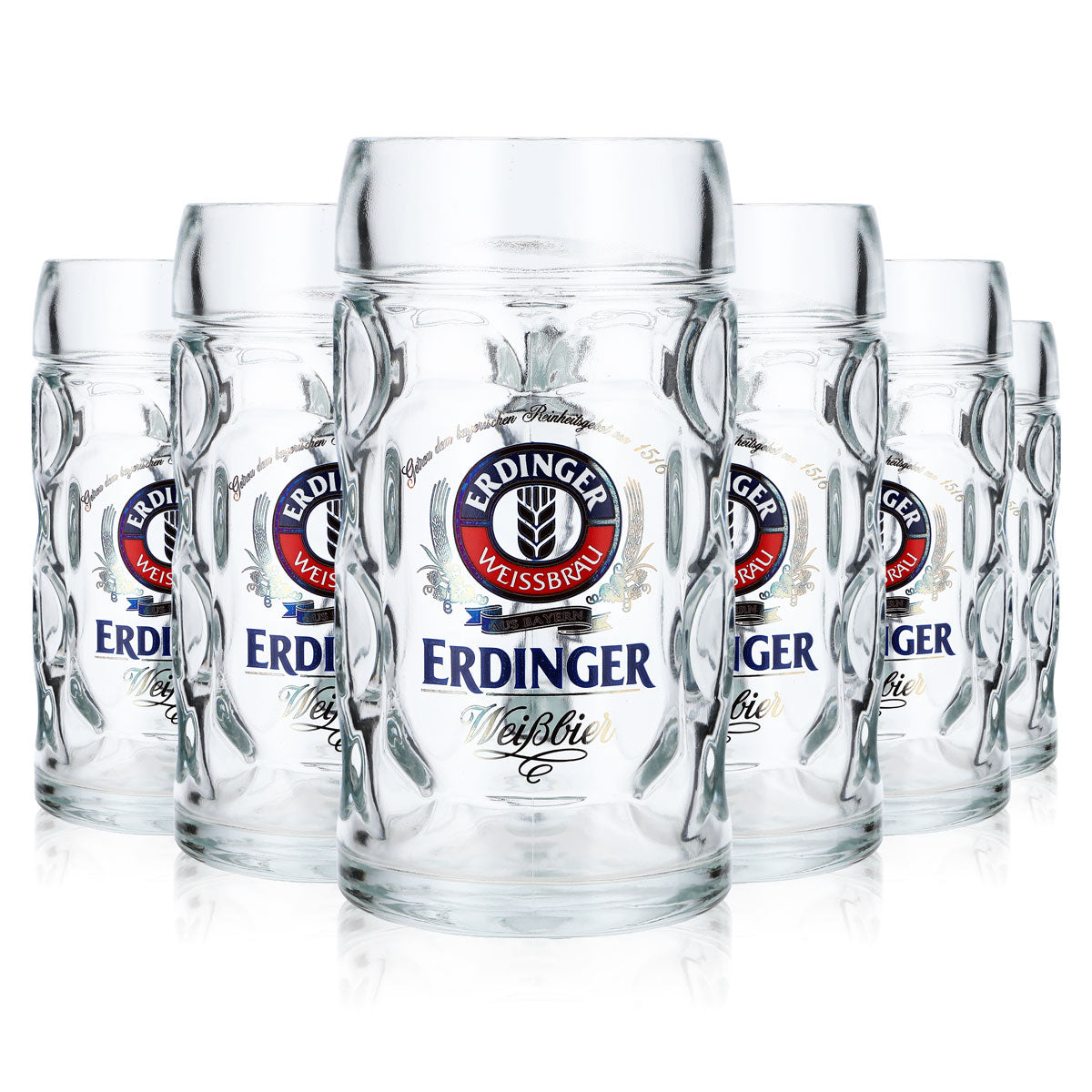 6 bicchieri da birra Erdinger Weissbier, boccale da birra da 0,5 l, boccale da birra, bicchiere da birra – Vista 7