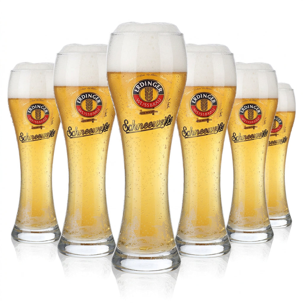 6 bicchieri da birra Erdinger Weissbräu da 0,5 l Bicchieri da birra Bicchiere da birra bianca "Schneeweiße" – Vista 2
