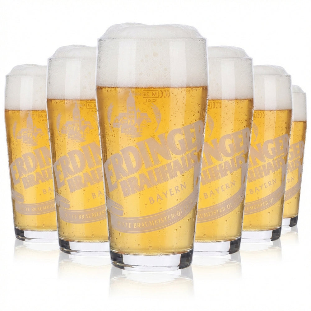 6 bicchieri da birra Erdinger Weissbräu Bicchieri da birra Willibecher 0,25 l Bicchiere "Tradition"