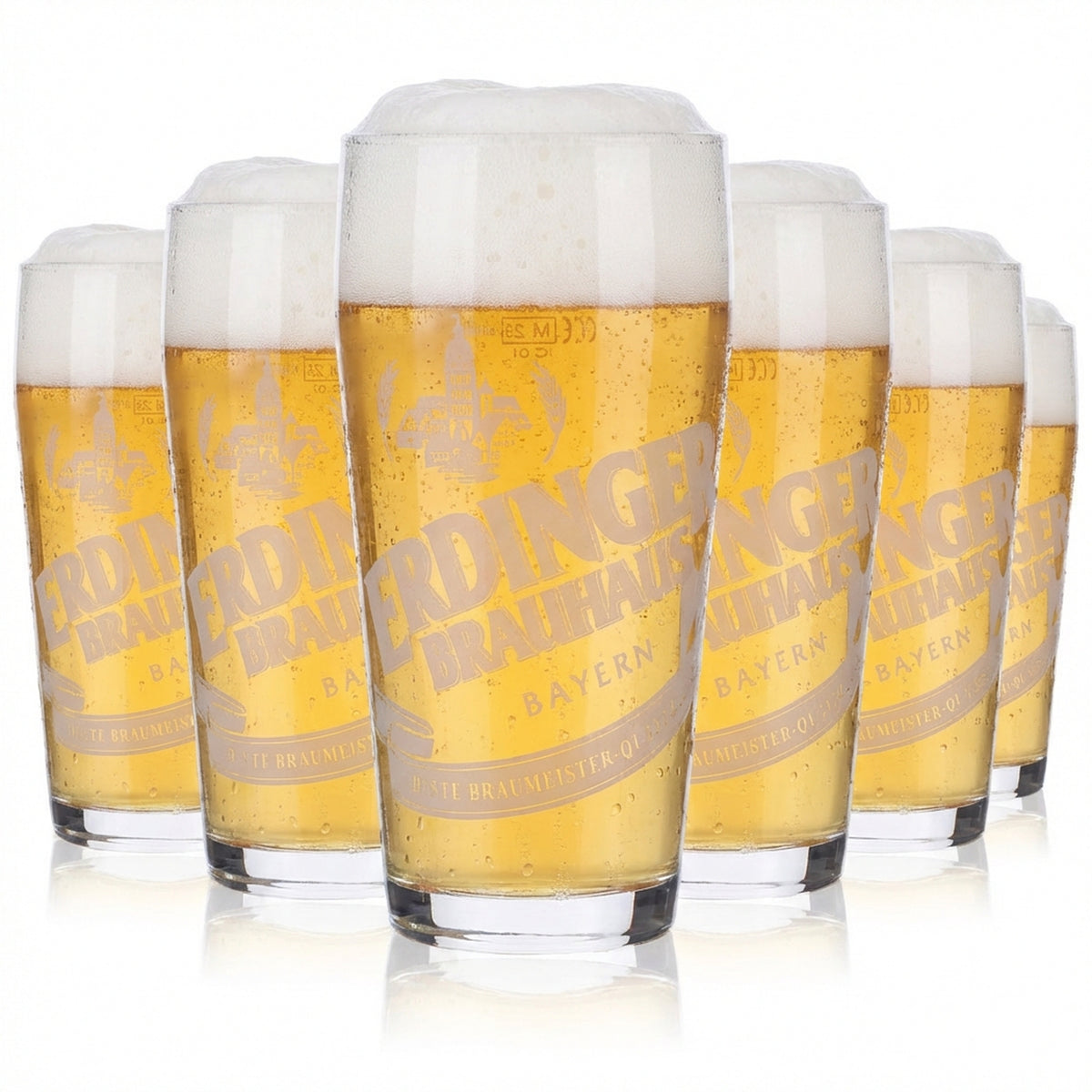 6 bicchieri da birra Erdinger Weissbräu Bicchieri da birra Willibecher 0,25 l Bicchiere "Tradition"
