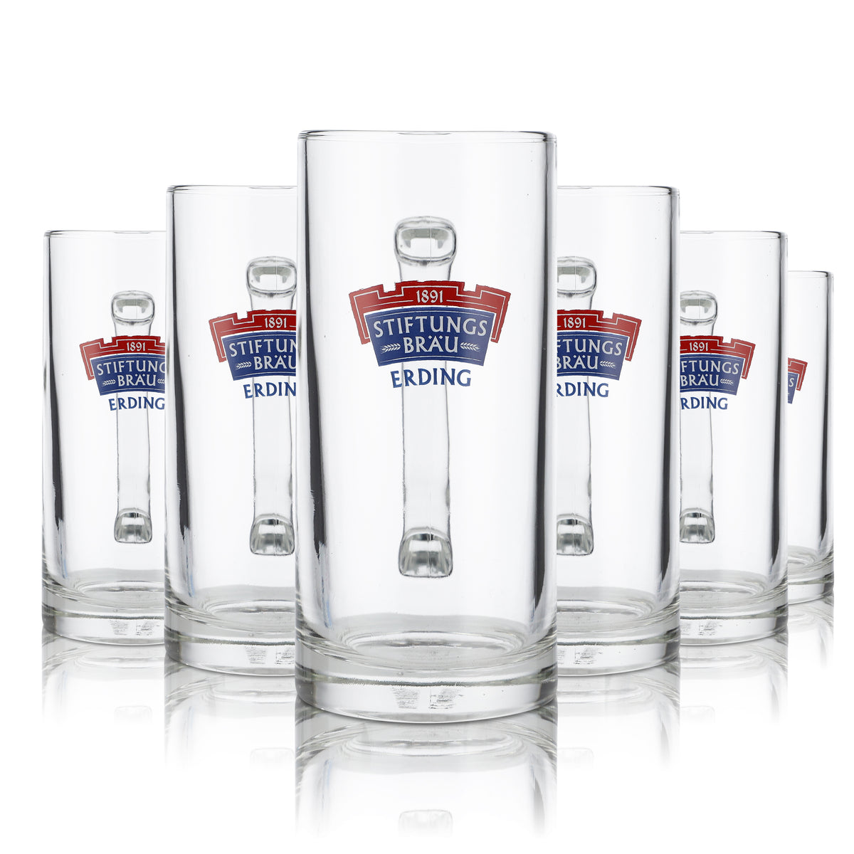 6 bicchieri Erdinger Weissbräu da 0,3 l Set di bicchieri Stiftungsbräu Birrificio Baviera – Vista 4