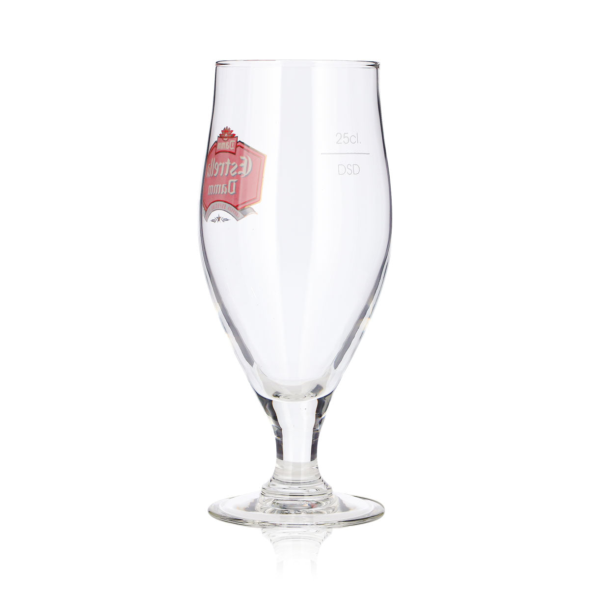 6 bicchieri da birra Estrella Damm da 0,25 l, modello a coppa, Cerveza Especial Pilsen, logo rosso – Vista 5