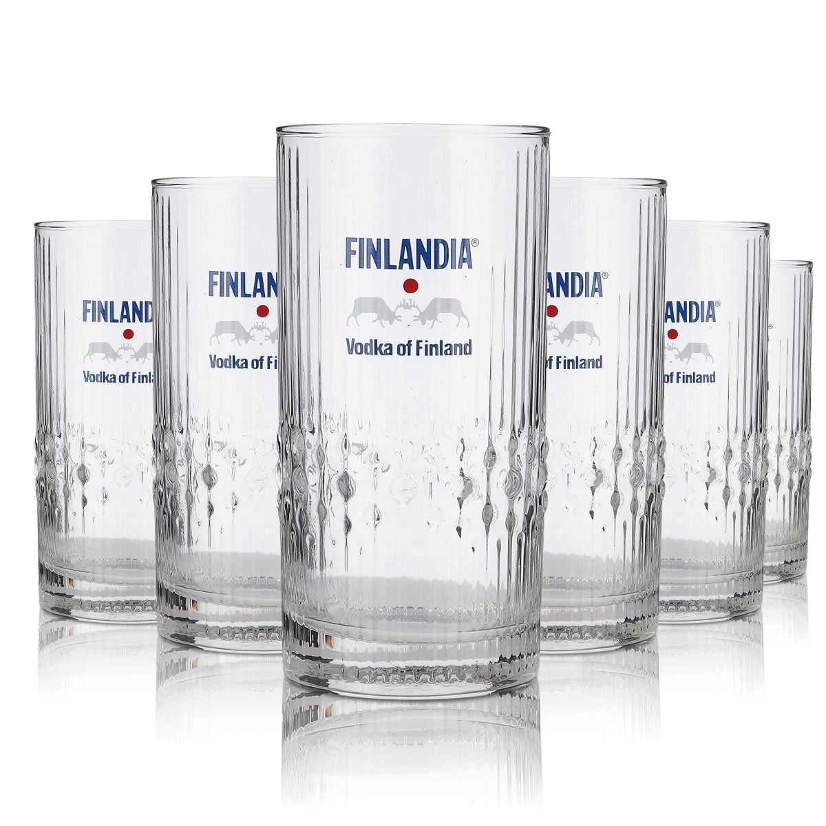 6 bicchieri Finlandia da 0,3 l Bicchiere da long drink con taglio a rilievo Edizione speciale anni '90
