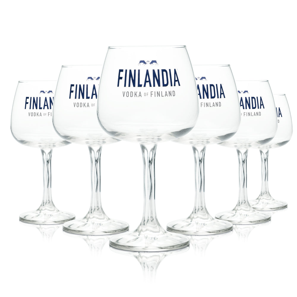 6 bicchieri Finlandia 0,48 l a forma di palloncino per cocktail, aperitivi e long drink, Finlandia Vodka