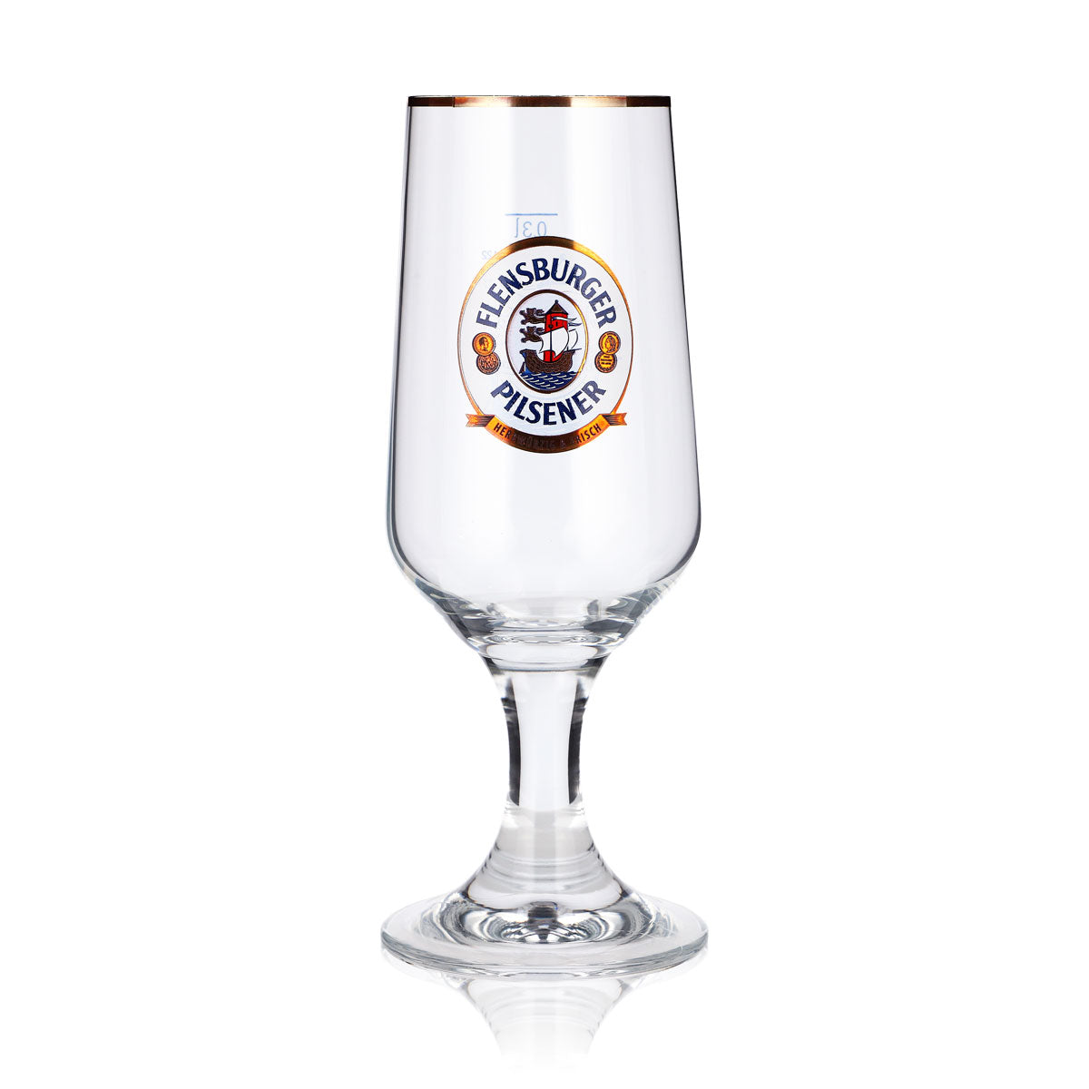 6 bicchieri da birra Flensburger da 0,3 l, forma a tulipano, con logo dorato e coppa Ritzenhoff – Vista 2