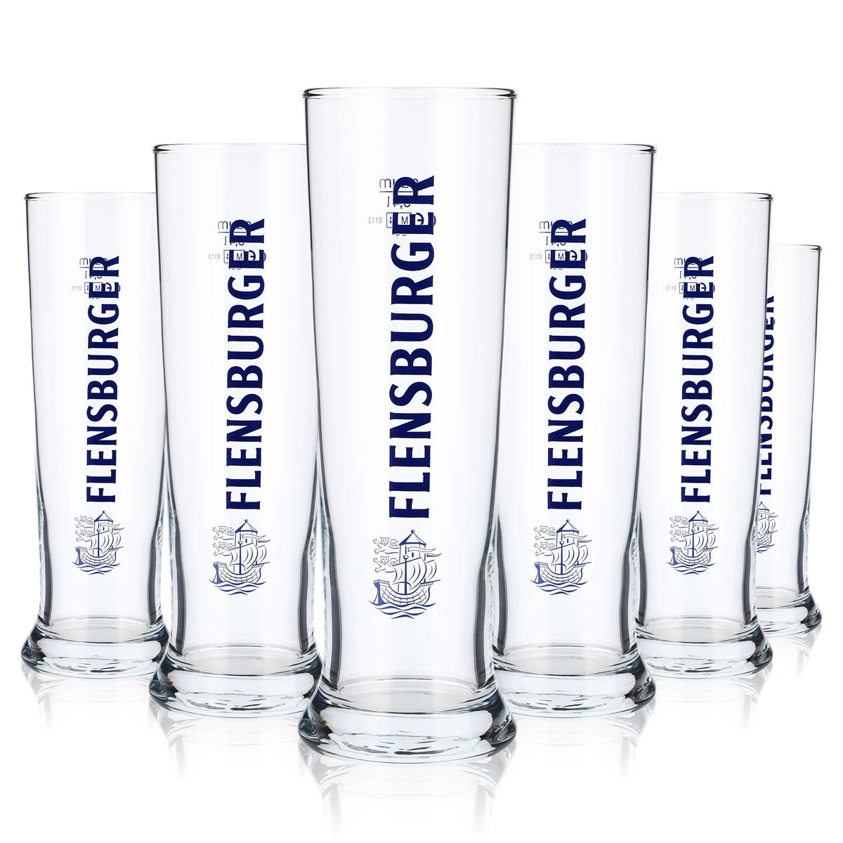 6 bicchieri da birra Flensburger da 0,4 l Bicchieri da birra Bicchiere da birra Tazza blu Scritta Vancouver – Vista 5