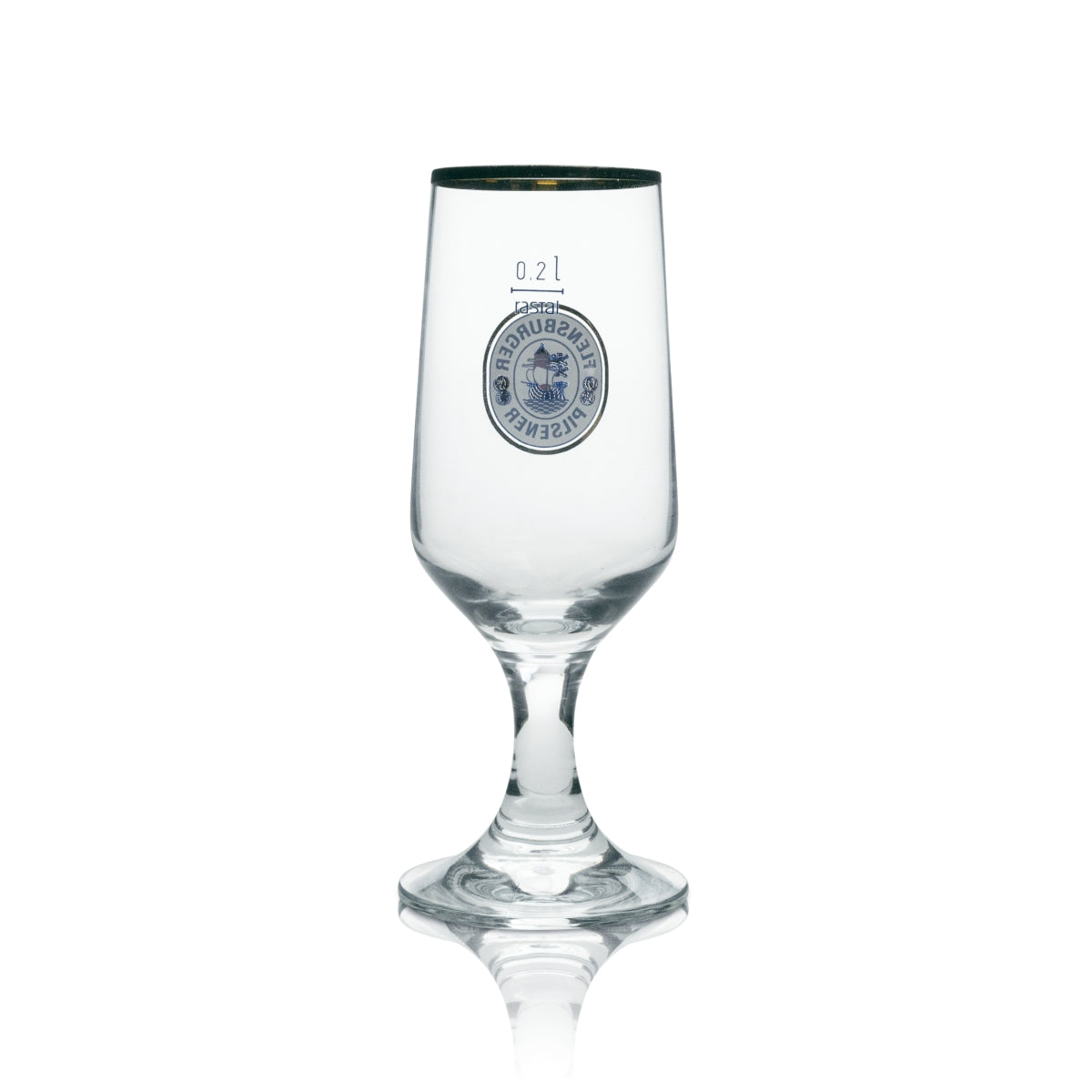 6 bicchieri da birra Flensburg con bordo dorato 200 ml rastal – Vista 3