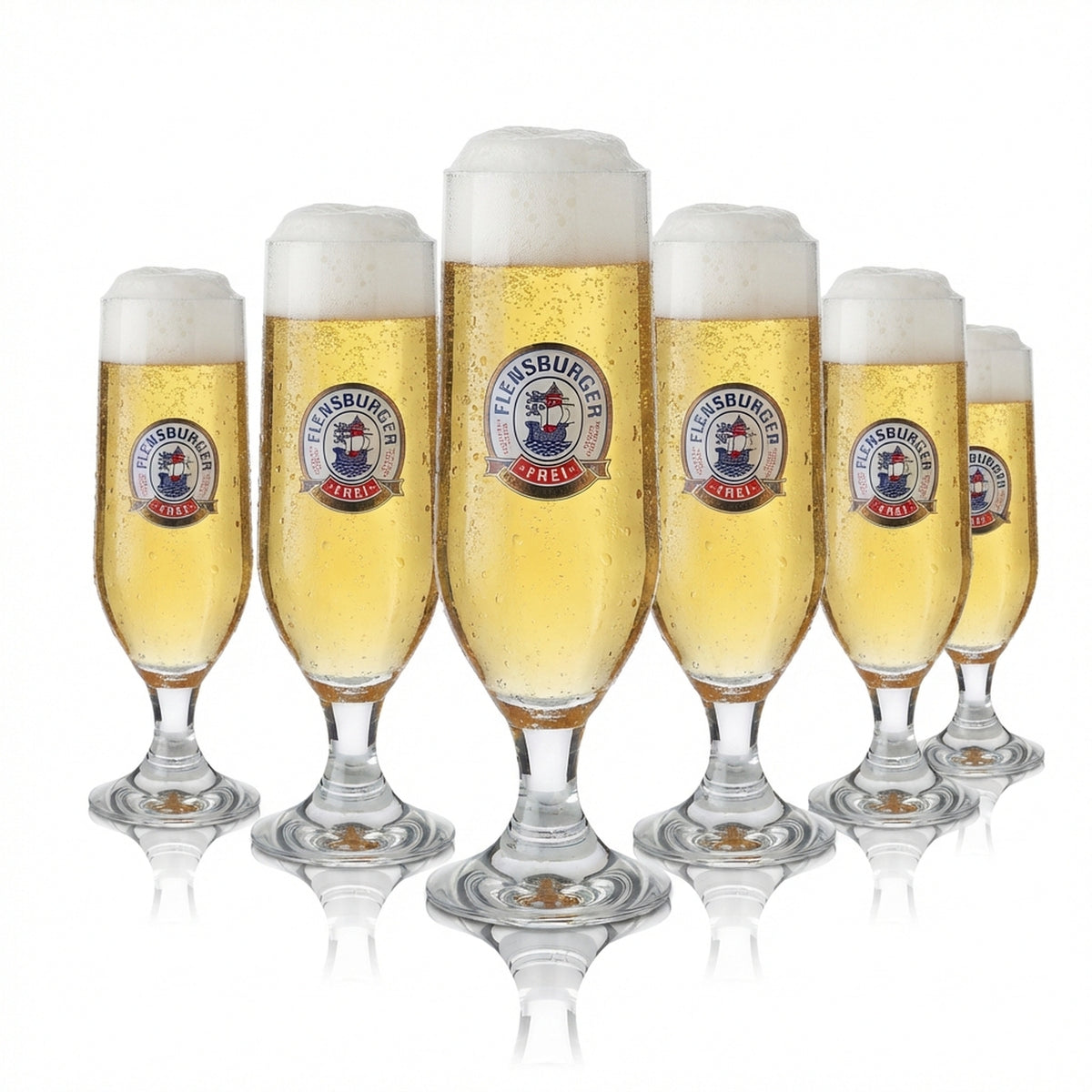 6 bicchieri Flensburg da 0,25 l Bicchieri da birra Pils Coppa Bordo dorato Set di bicchieri analcolici
