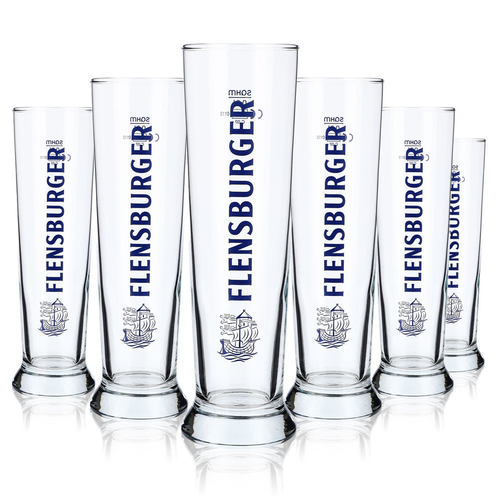 6 bicchieri da birra Flensburg da 0,3 l con scritta verticale Sahm Vancouver
