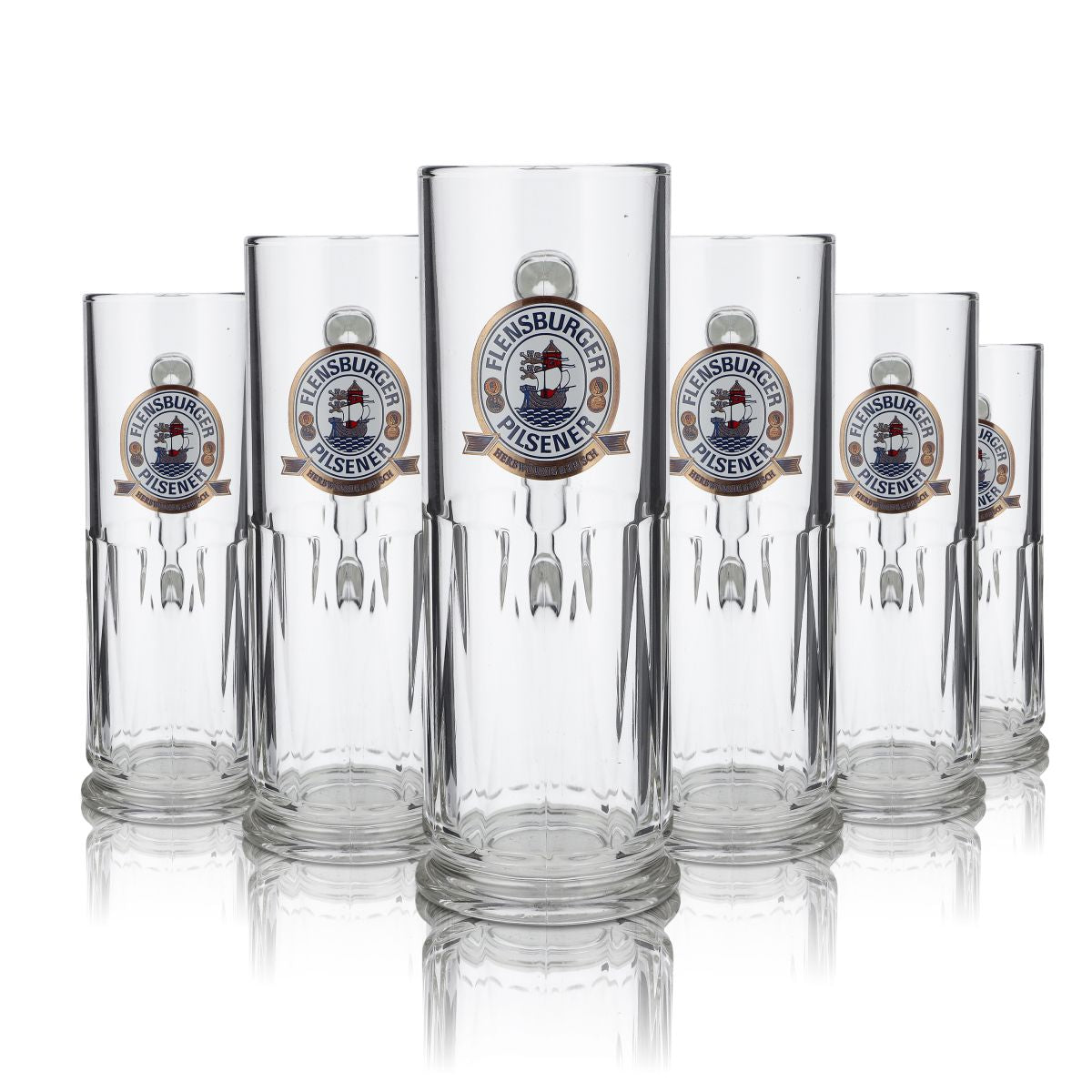 6 bicchieri da birra Flensburger Glas Bierseidel Leopold Seidel - 0,4