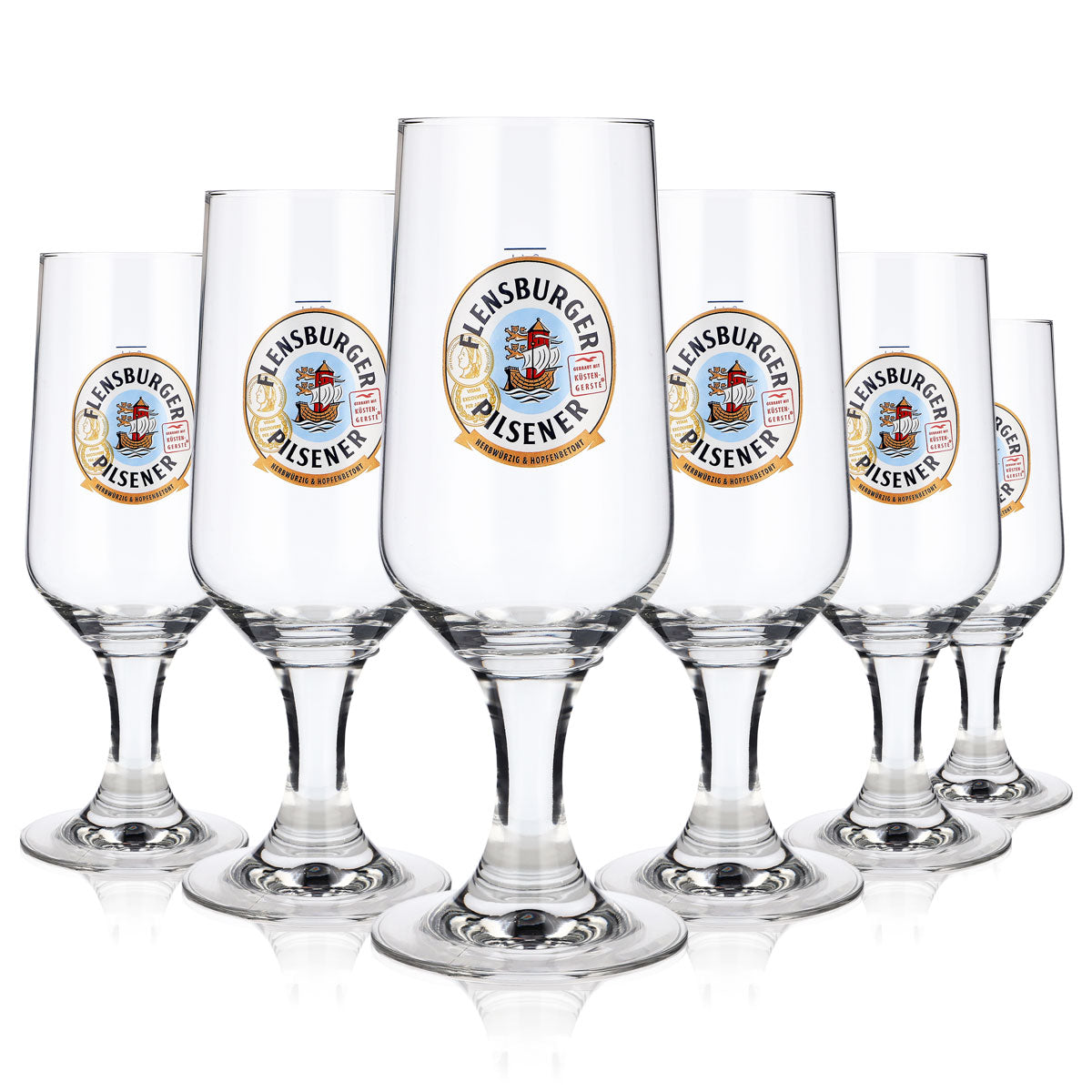 6 bicchieri da birra Flensburger Pokalglas 0,4 l con bordo dorato Ritzenhoff – Vista 5