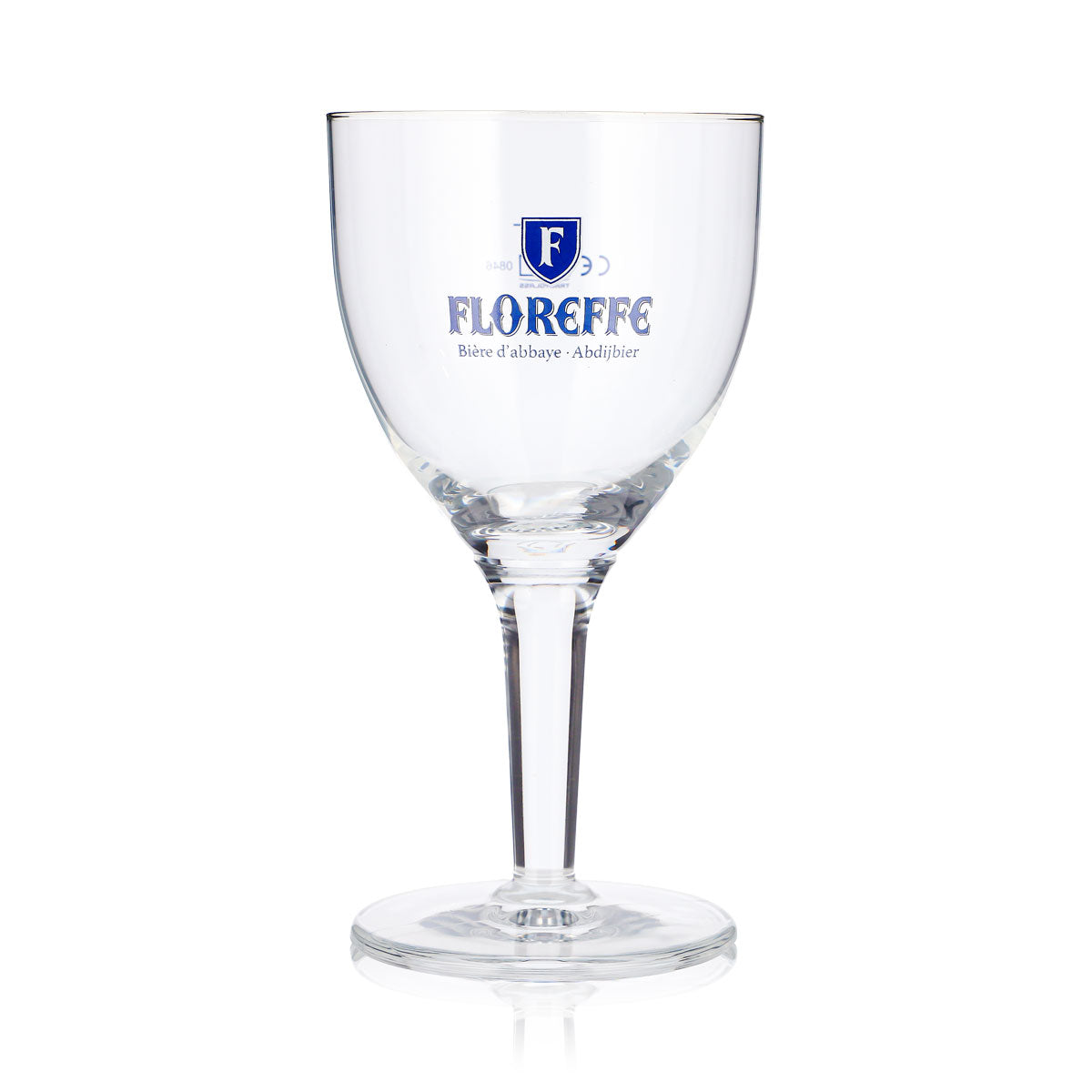 6 bicchieri da birra Floreffe da 0,25 l, a forma di coppa, con logo blu "Biere d'abbaye" (set da 6) – Vista 2