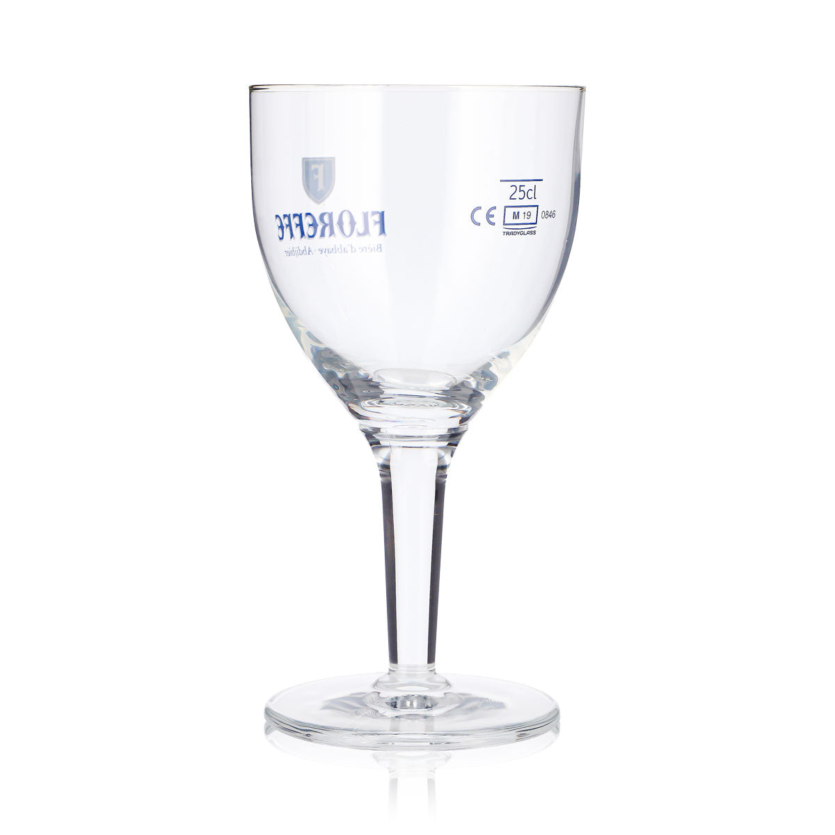 6 bicchieri da birra Floreffe da 0,25 l, a forma di coppa, con logo blu "Biere d'abbaye" (set da 6) – Vista 4