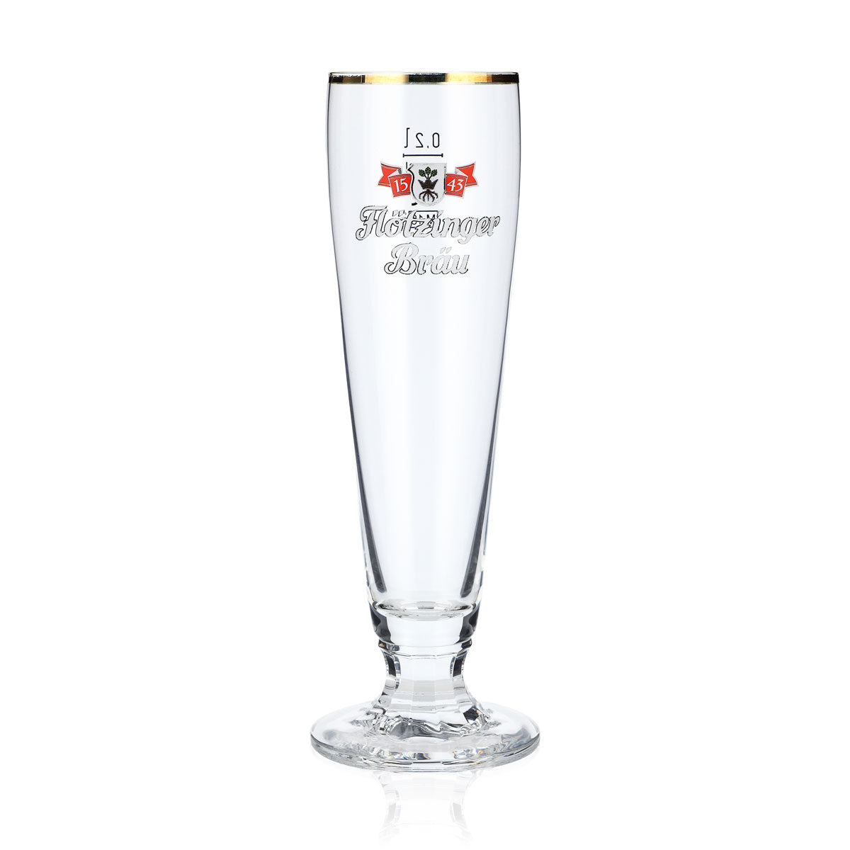 6 bicchieri da birra Flötzinger 0,2 l con bordo dorato – Vista 2