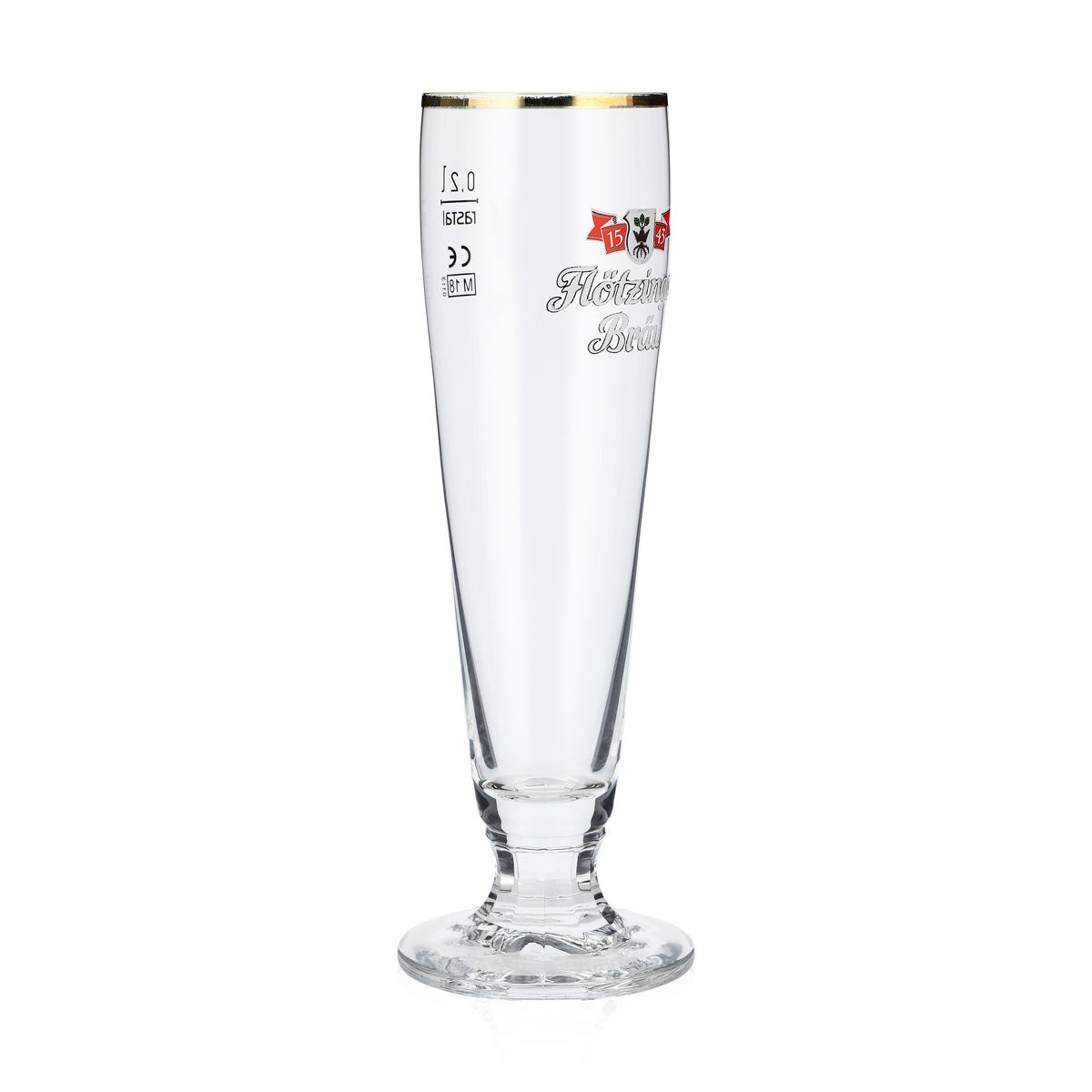 6 bicchieri da birra Flötzinger 0,2 l con bordo dorato – Vista 3