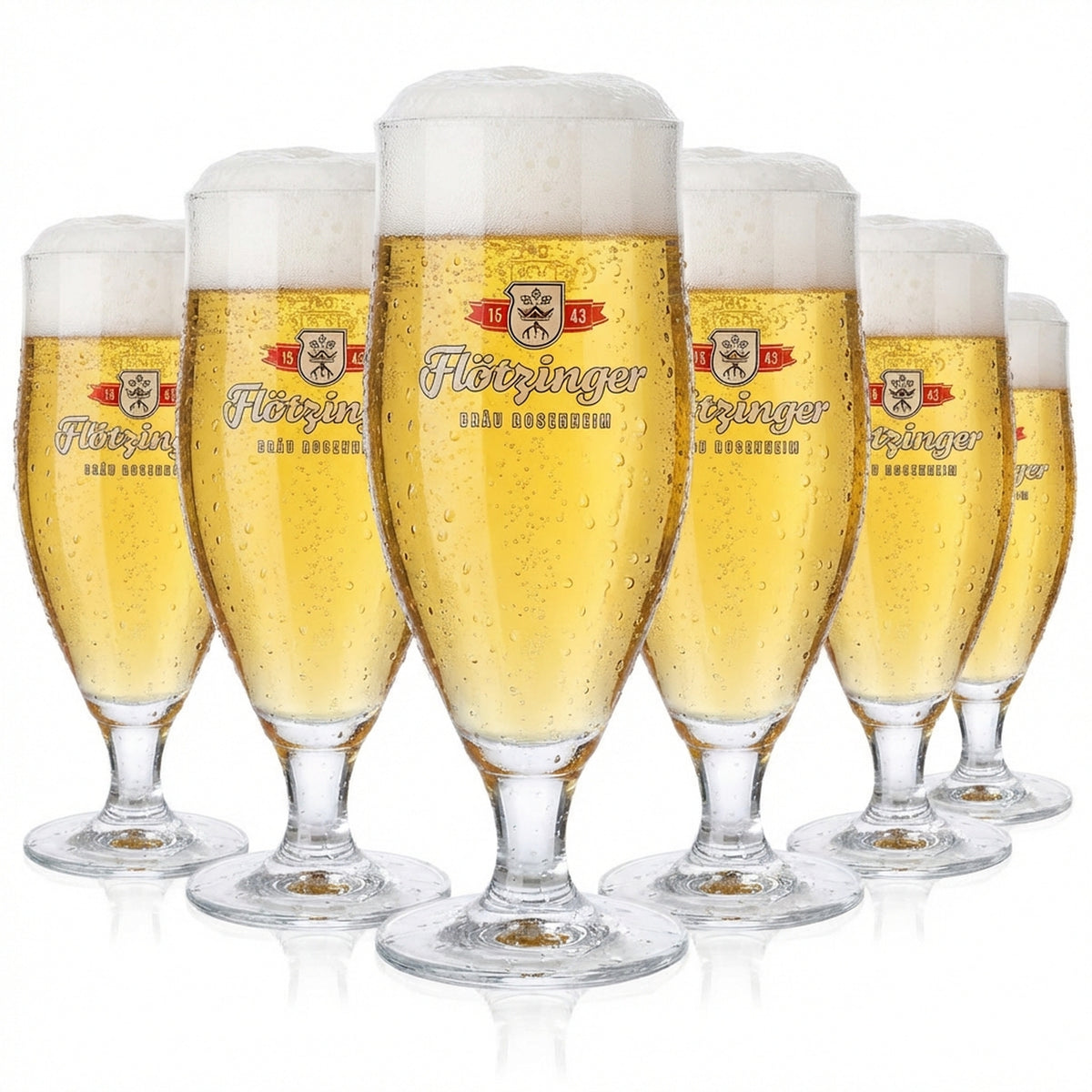 6 bicchieri da birra Flötzinger Bicchieri da birra 0,4 l Bicchieri a calice