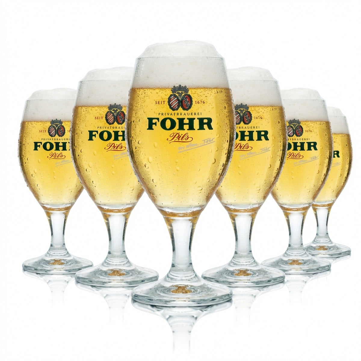 6 bicchieri da birra Fohr 0,3 l, forma a tulipano, birrificio, gastronomia, bar, birra Pils