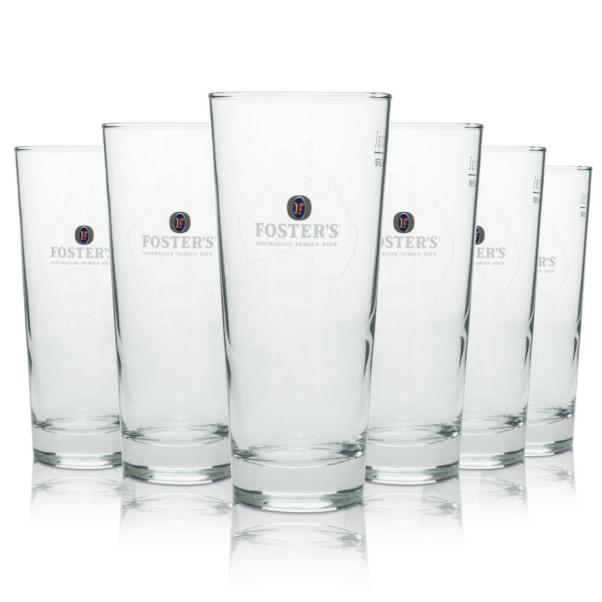 6 bicchieri da birra Fosters Longdrink "Mappa" 300 ml rastal