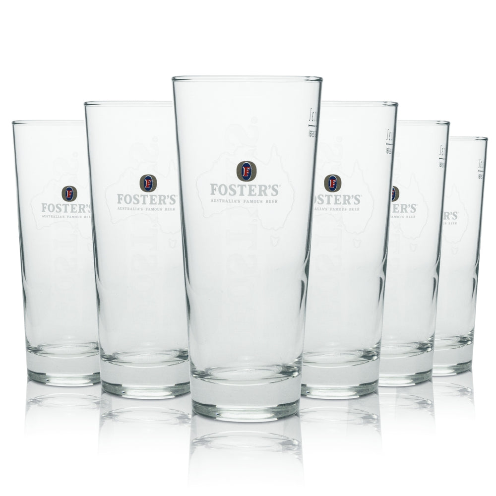 6 bicchieri da birra Fosters Longdrink "Mappa" 300 ml rastal