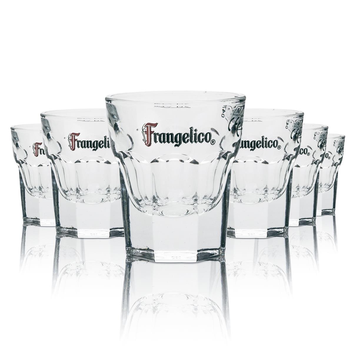 6 bicchieri Frangelico + vassoio Shot bicchieri da liquore bicchieri corti da 2 cl Stamper Shotmeter Schnapslatte – Vista 2