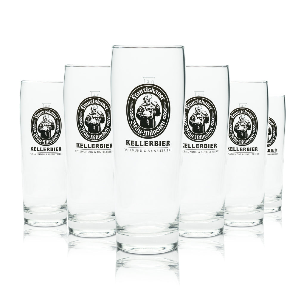 6 bicchieri da birra Franziskaner 0,5 l Kellerbier Willi Becher Birrificio Birra Lievito