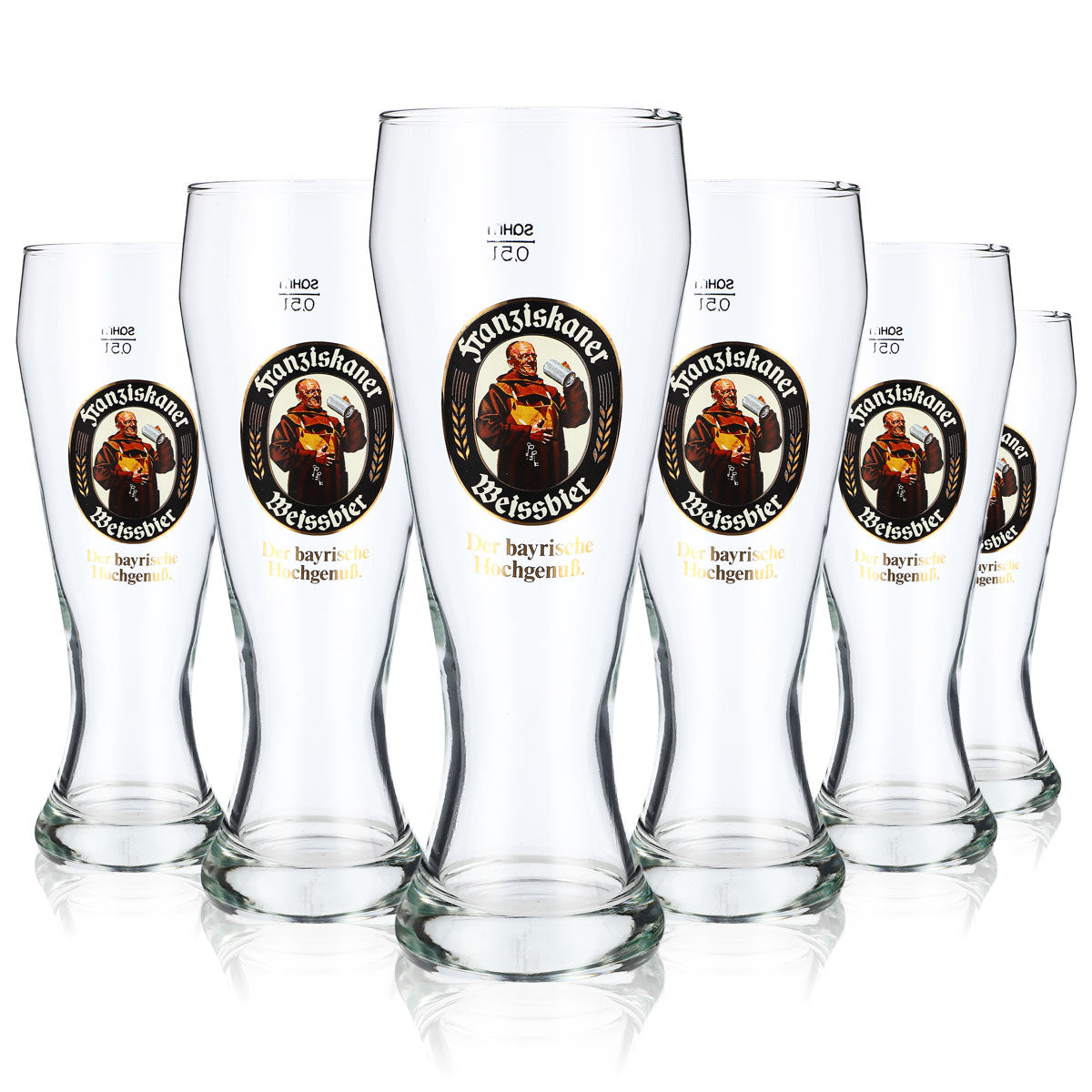 6 bicchieri da birra Franziskaner Weissbier da 0,5 l Bicchieri Bicchiere da birra di frumento ASC – Vista 5