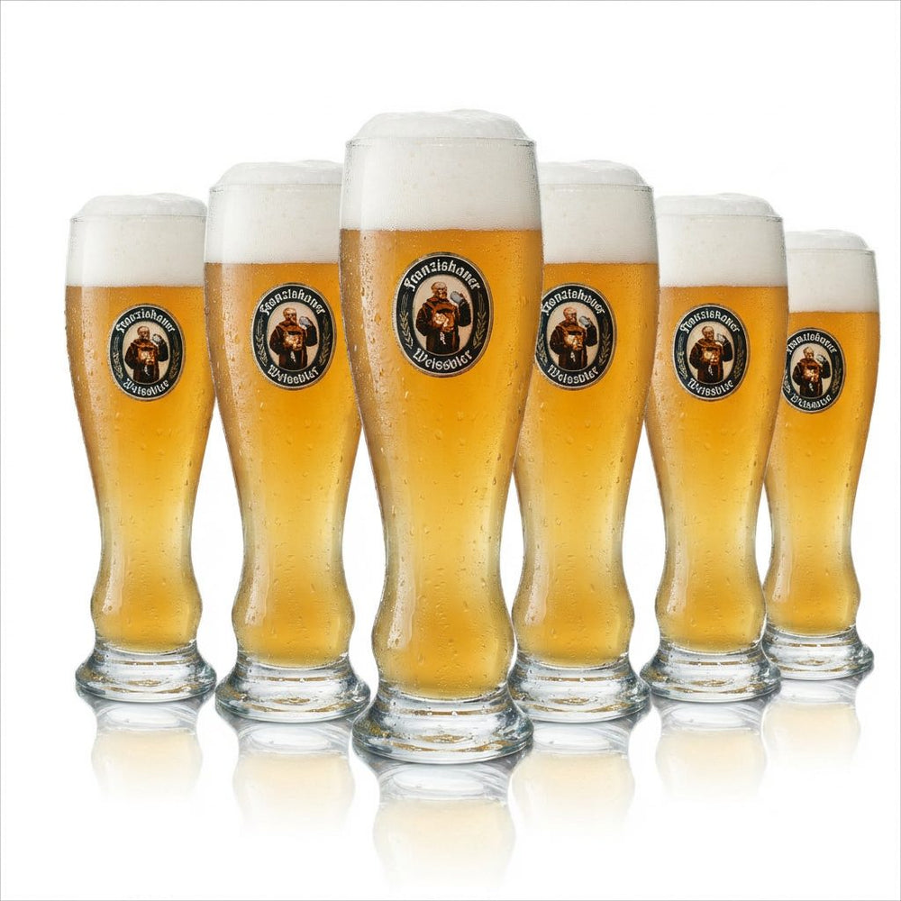 6 bicchieri da birra Franziskaner Weißbier 0,3 l Hefe Kristall Weizen calibrati per uso gastronomico
