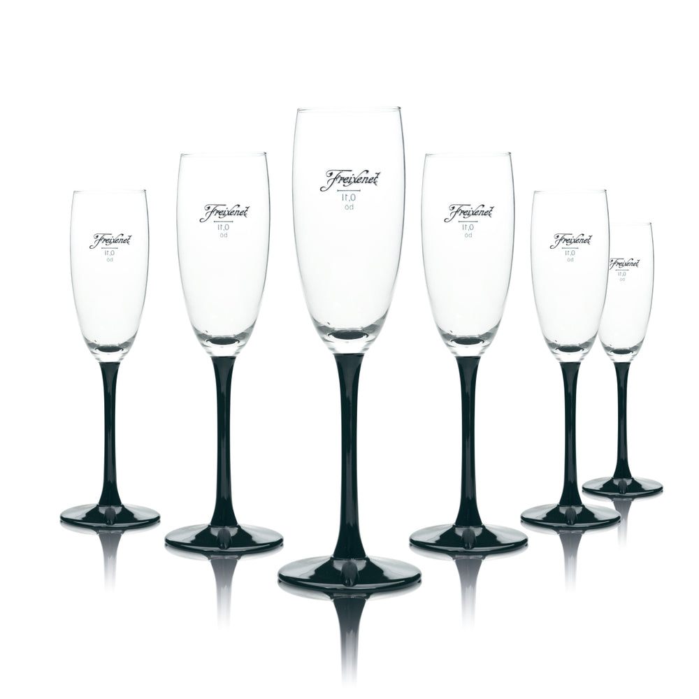 6 bicchieri da spumante Freixenet 0,1 l flûte neri bicchieri Prosecco Champagne aperitivo