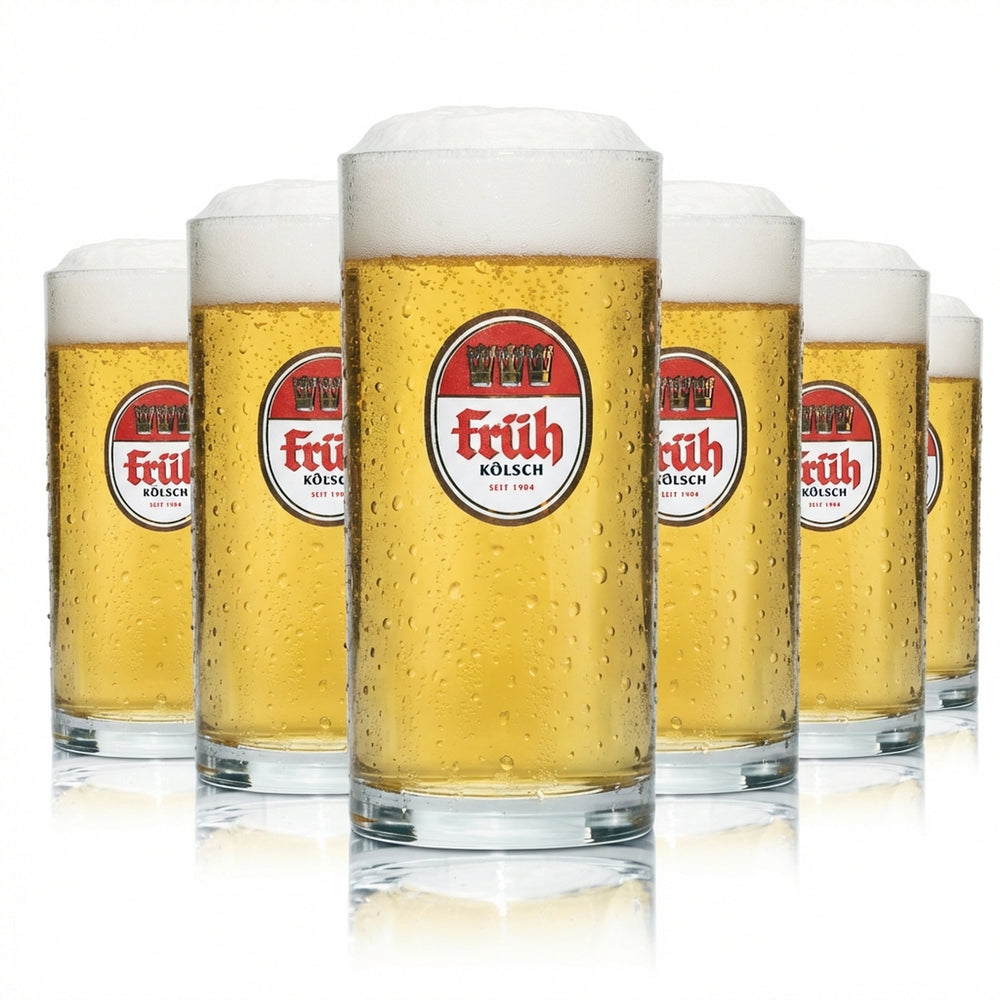 6 bicchieri da birra Kölsch da 0,1 l, bicchieri da asporto, birrificio di Colonia, birra, gastronomia