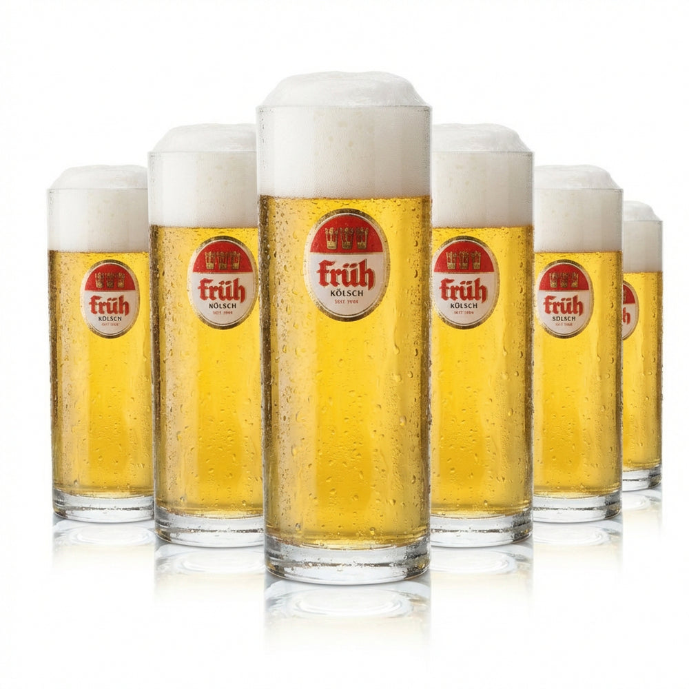 6 bicchieri da birra Früh Kölsch 0,4 l bicchieri da birra alti Carnevale Gastronomia Pub Colonia