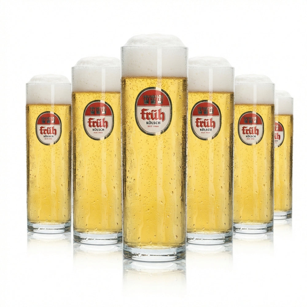 6 bicchieri da birra Früh Kölsch Bierstange da 0,2 l Set di bicchieri Birrificio di Colonia Pub Köbes