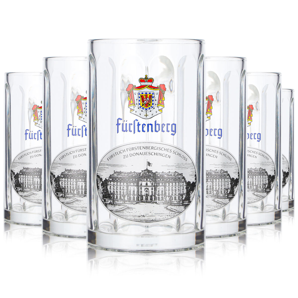 6 bicchieri da birra Fürstenberg da 0,25 l con motivo "Schloss Donaueschingen Rastal" (set da 6)