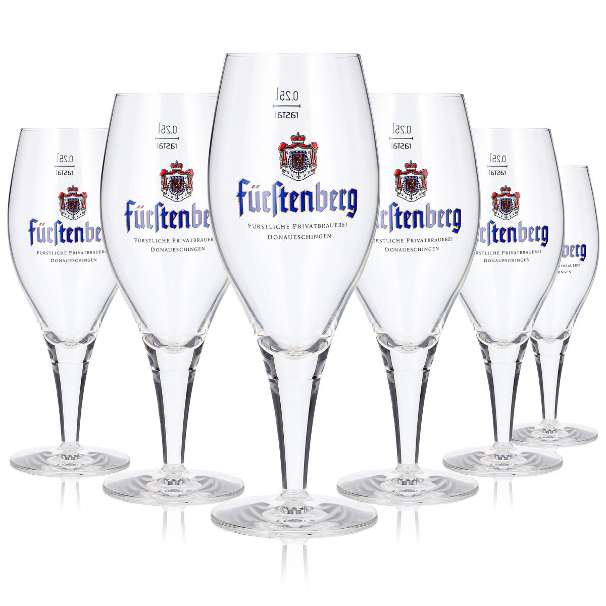 6 bicchieri da birra Fürstenberg da 0,25 l, modello "Pokal", Birrificio privato principesco Rastal (set da 6)
