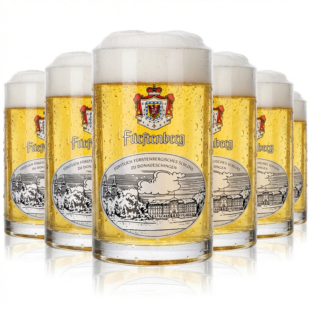 6 bicchieri da birra Fürstenberg 0,25 l boccale "Castello di Fürstenberg" Glückauf