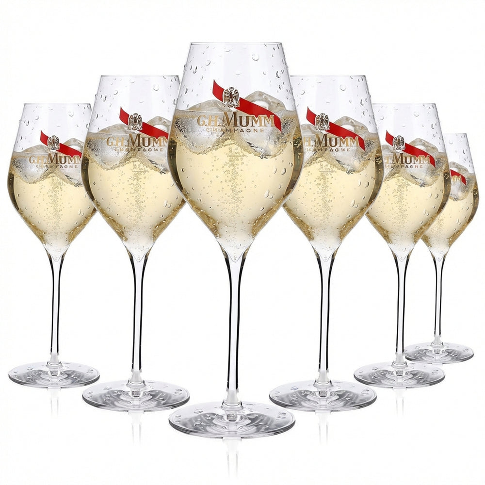 6x G.H. Mumm bicchiere da champagne 0,1 l flûte 32 cl Lehmann Absolus 32