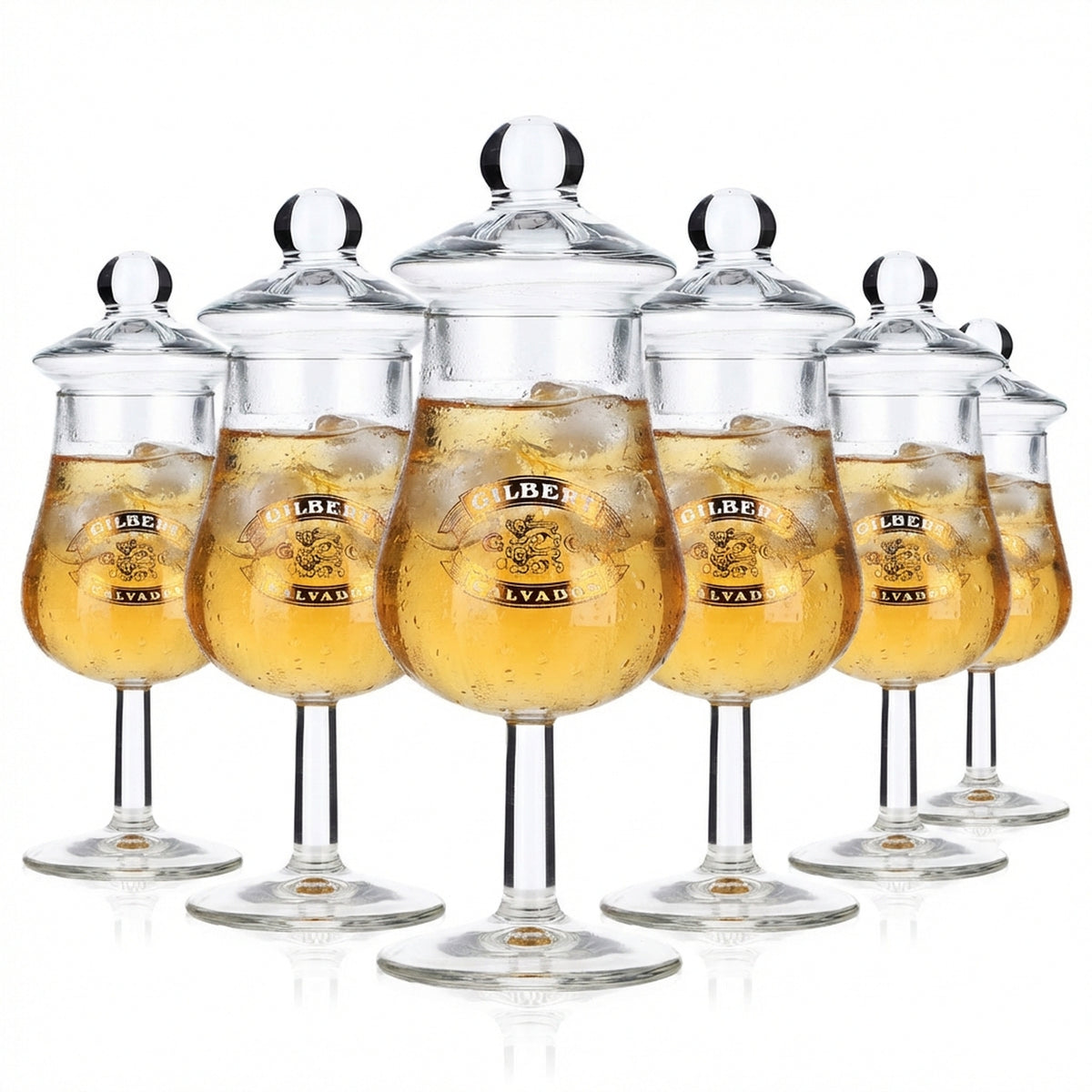 6x Gilbert Calvados Calvados Bicchieri Bicchiere da degustazione con coperchio