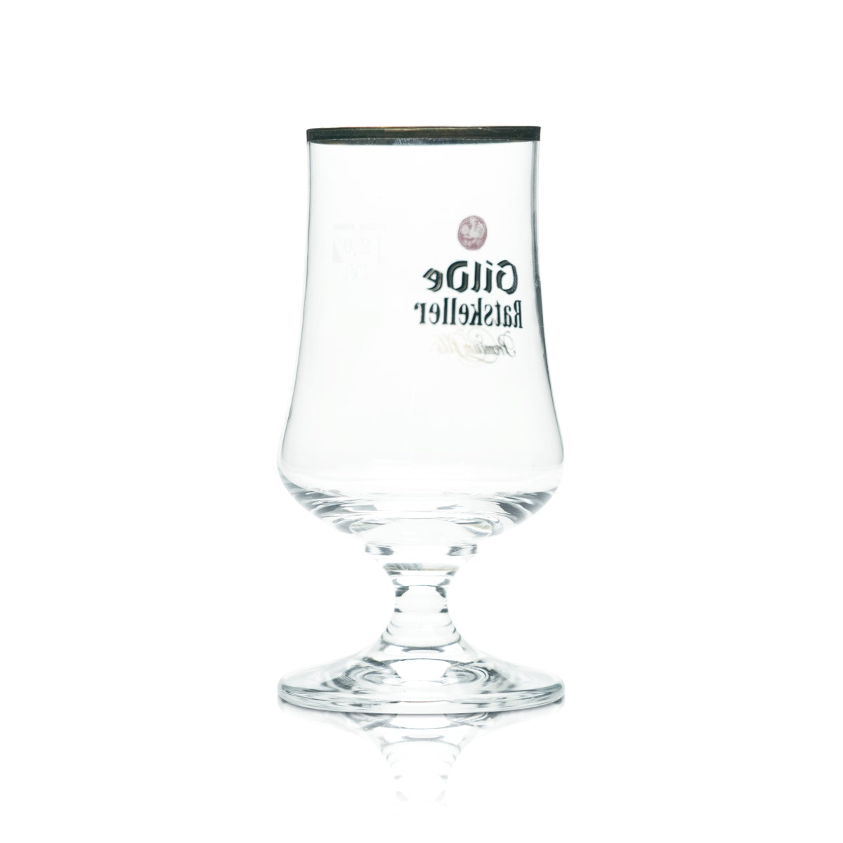 6 bicchieri da birra Gilden Pilsener 0,2 l, forma a tulipano, Ratskeller Pils, bordo dorato – Vista 3