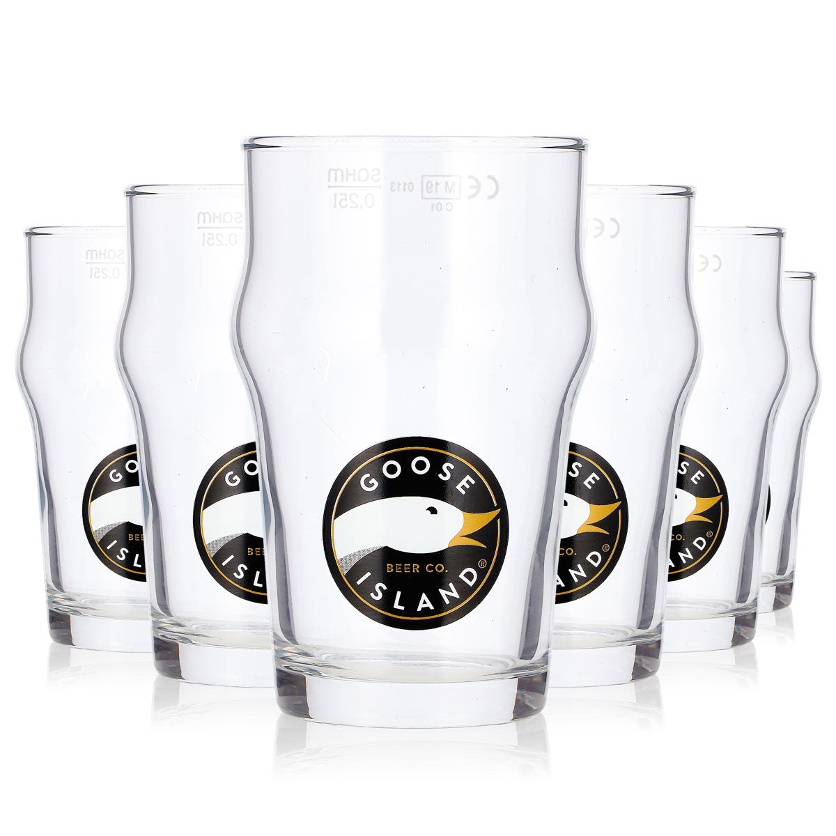 6 bicchieri da birra Goose Island da 0,25 l, formato long drink, con logo dell'oca del 1988, bicchieri da birra Sahm (set da 6)