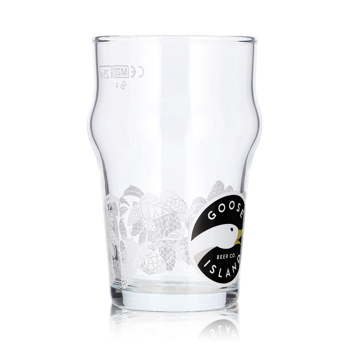 6 bicchieri da birra Goose Island da 0,25 l, modello long drink, con logo dell'oca e motivo a noci, bianco e crema – Vista 4