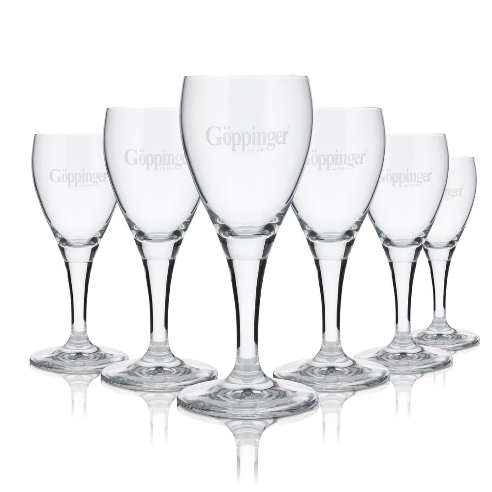 6 bicchieri Göppinger in vetro da 0,18 l per acqua minerale frizzante Set di bicchieri a calice Gastro