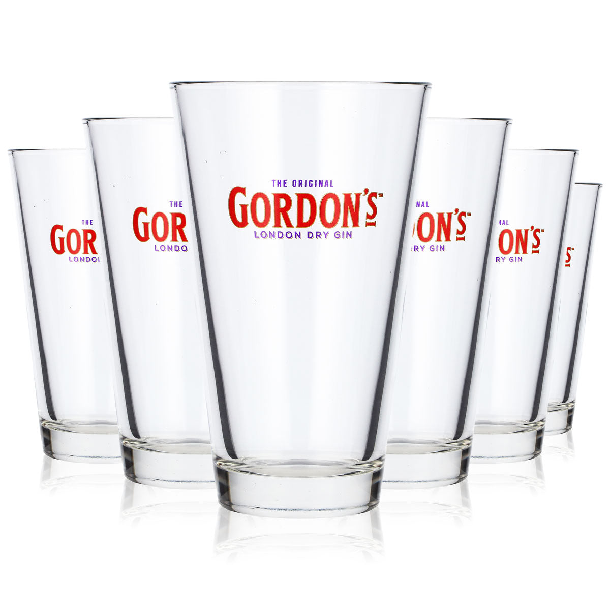 6 bicchieri da gin Gordon's da 0,33 l: bicchieri da long drink, bicchieri tumbler, bicchieri Rastal e bicchieri lowball (set da 6)