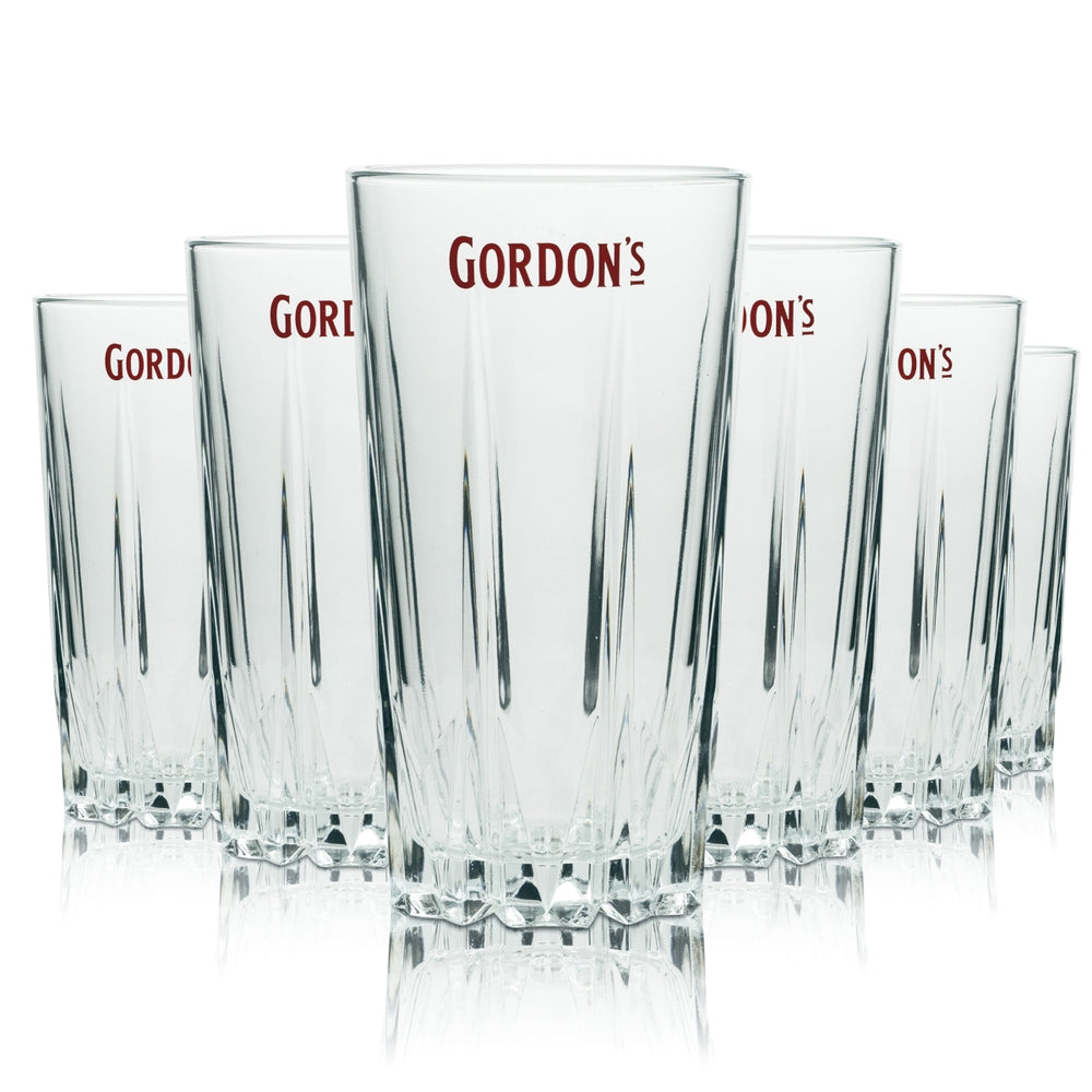 6 bicchieri da gin Gordon's 0,4 l bicchieri da long drink Highball in cristallo con rilievo Bar Cocktail