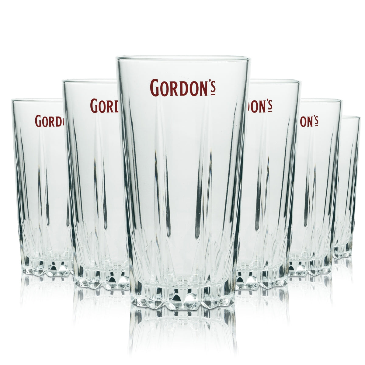 6 bicchieri da gin Gordon's 0,4 l bicchieri da long drink Highball in cristallo con rilievo Bar Cocktail