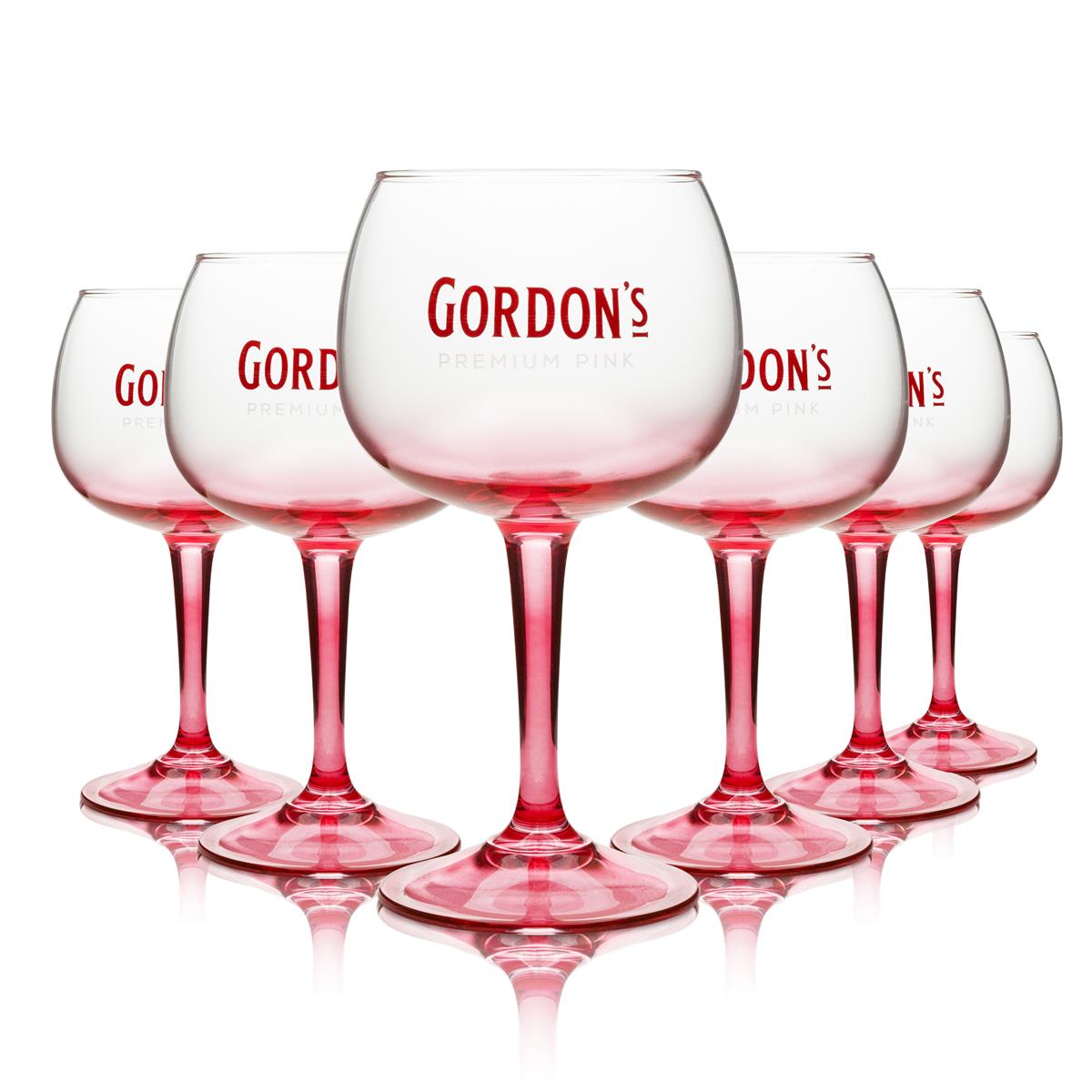 6 bicchieri Gordon's 0,45 l bicchieri a palloncino rosa Gin Tonic cocktail aperitivo – Vista 2